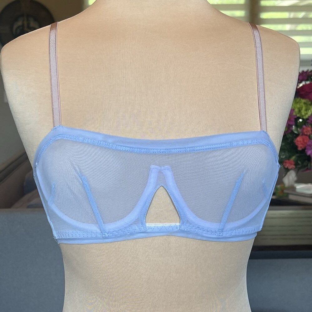 NWT We Are HAH Free People Wired Bra 30-38B 30B 32B 34B 36B 38B Periwinkle Sheer